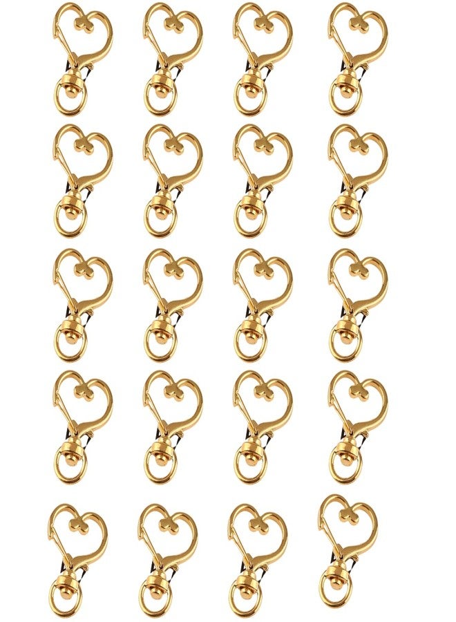 Snoogg Heart Shape Metal Keychain Keyring 360 Degrees Swivel Lobster Clasp Snap Hook for Making Key Ring Pendant, Bags Pendant and Other Accessories (20) - Image 1